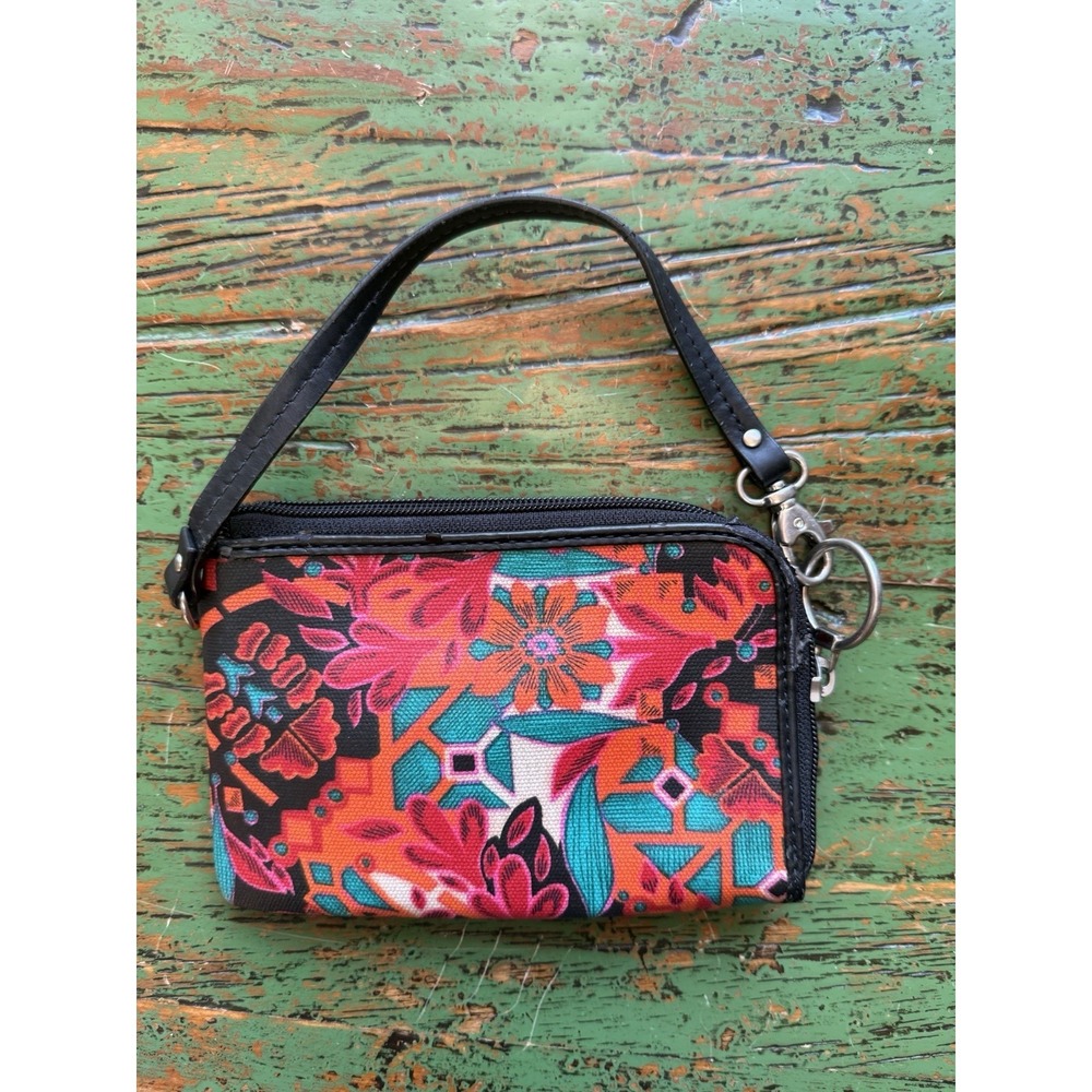 FOSSIL Floral KEYPER Wristlet Wallet With Strap - Picture 2 of 7